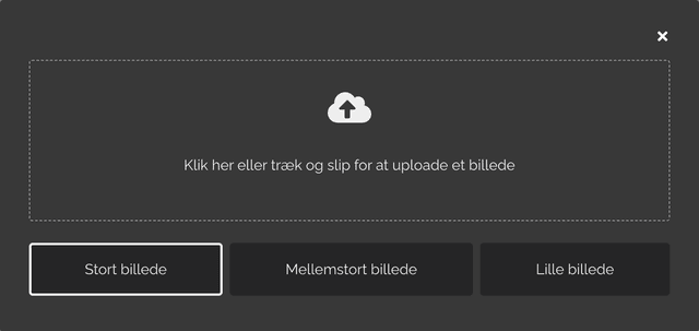 Dialog til at uploade billeder