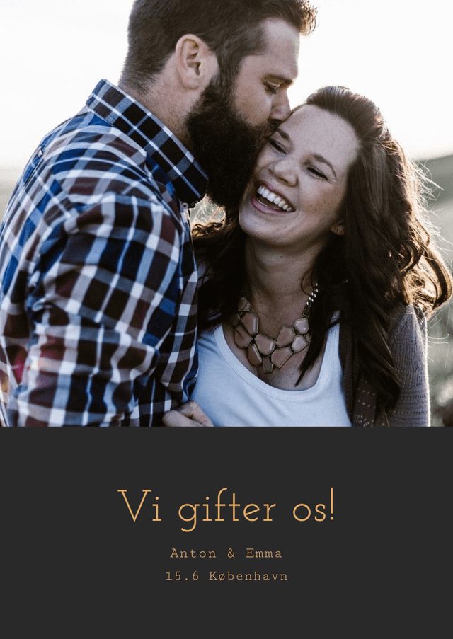 Eksempel på fysisk invitationskort